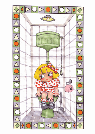 Petite fille sur le tr&ocirc;ne